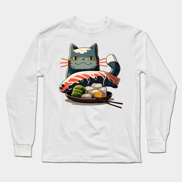 Sushi Cat Long Sleeve T-Shirt by DragonDream